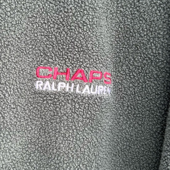 Vintage 90’s Chaps Crewneck Green/Blue Fleece Sweater - Oversized L - Picture 6 of 7